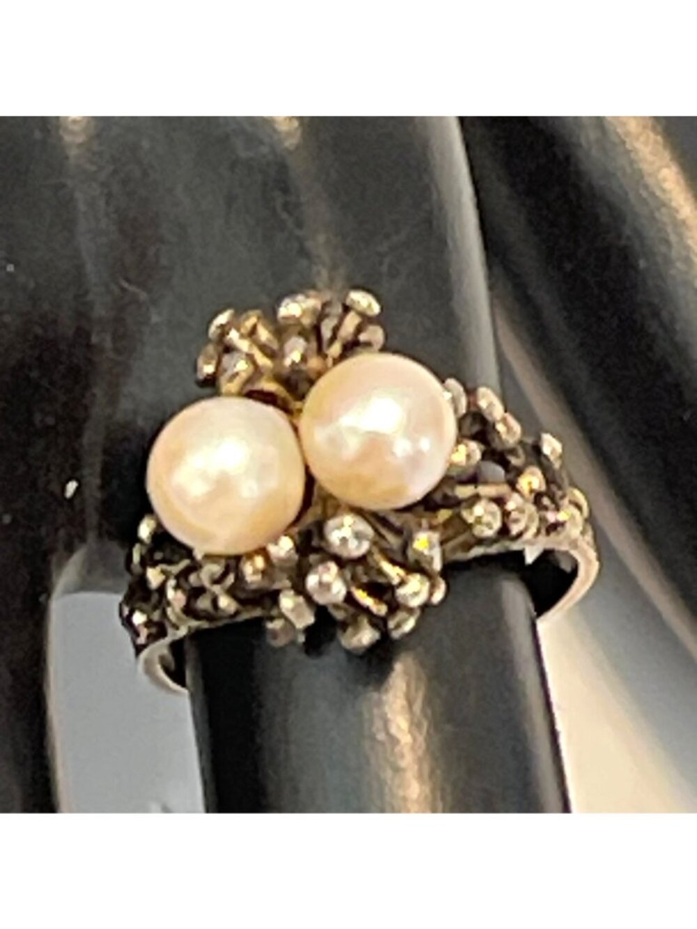Sterling Pearl Nest Ring MCM Joseph Esposito ESPO Gold Vermeil Size 6.5 Vintage - Picture 12 of 14